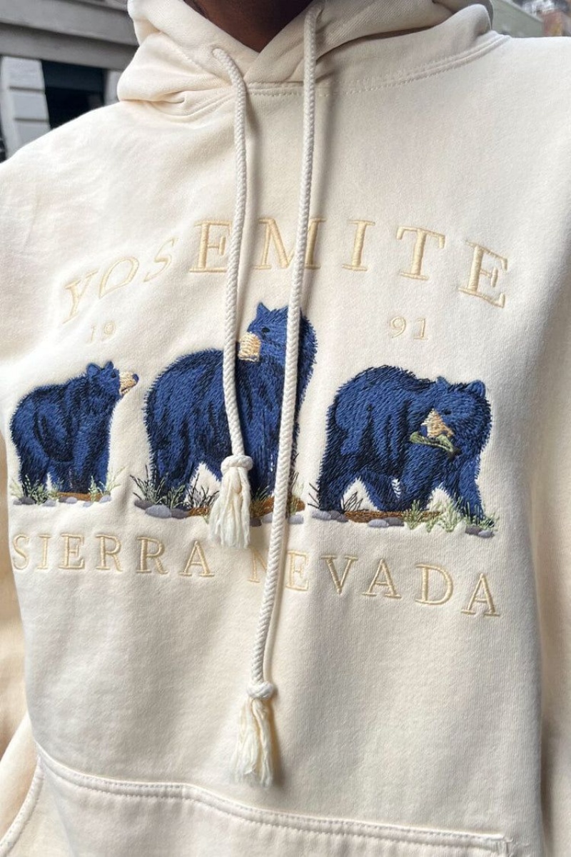 Sweat a Capuche Brandy Melville Christy Yosemite 1991 Sierra Nevada Blanche | DDR-02783395